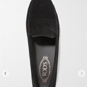 Tod's UK- Black Women’s Gommino Driving Shoe in Suede-UK5/US- 7.5/8